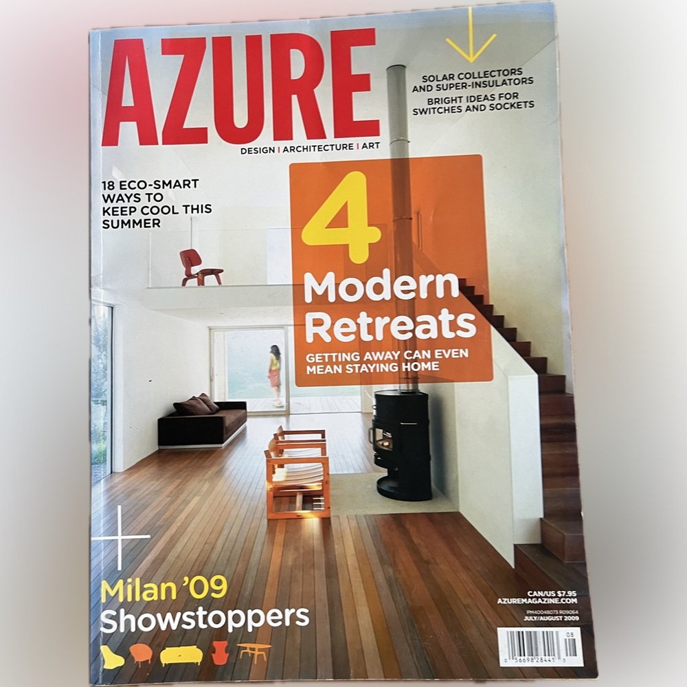 🎈2/$30 - AZURE July/August 2009. “4 Modern Retreats.”